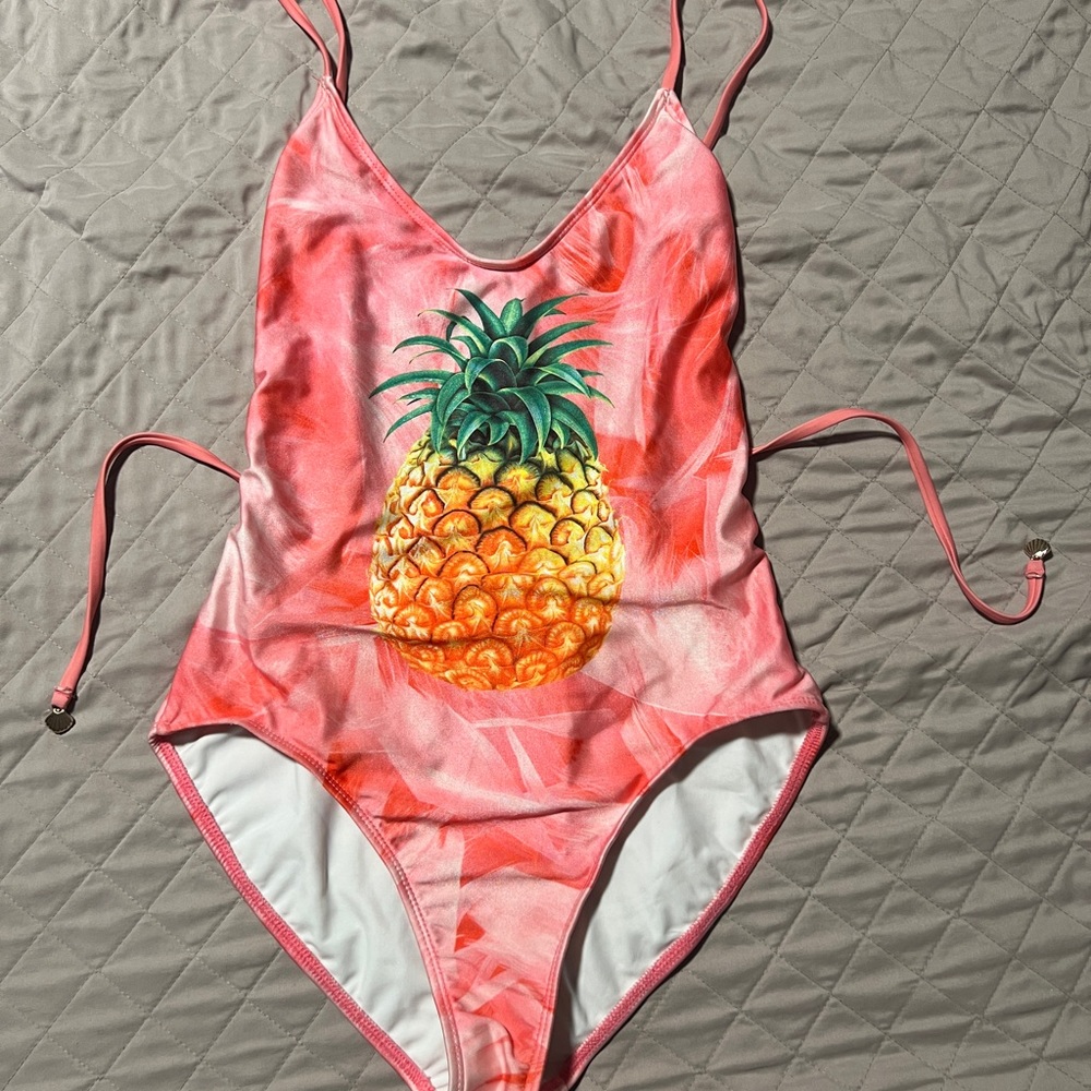 Wildfox Pink Pineapple One-Piece Swimsuit